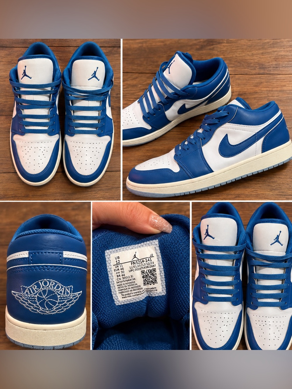 Men’s Jordan 1 Low Men's Sneakers in Blue and White